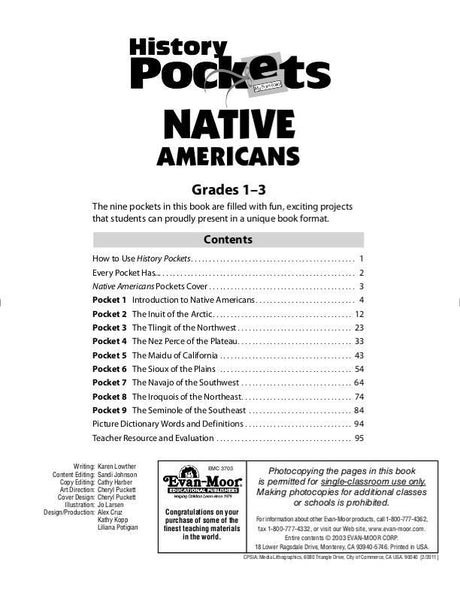 History Pockets, Native Americans