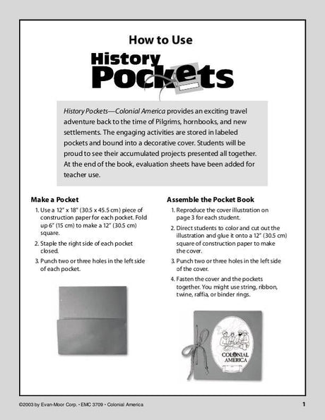 History Pockets, Colonial America