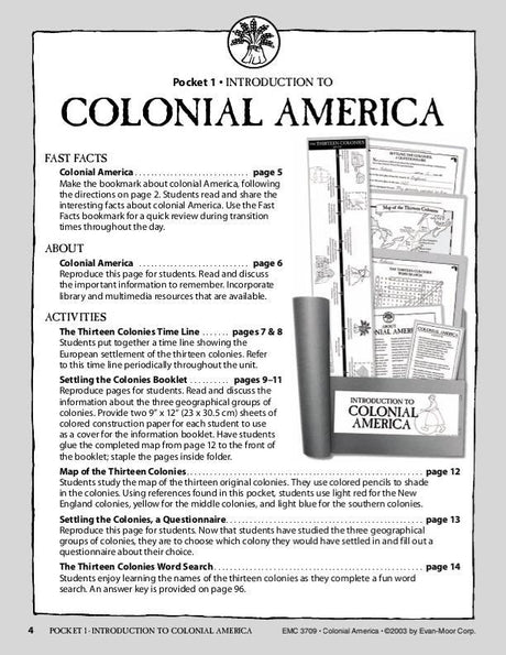 History Pockets, Colonial America