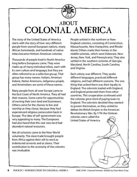 History Pockets, Colonial America