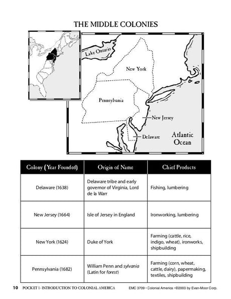 History Pockets, Colonial America
