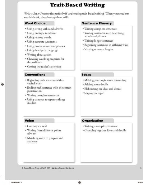 Write a Super Sentence