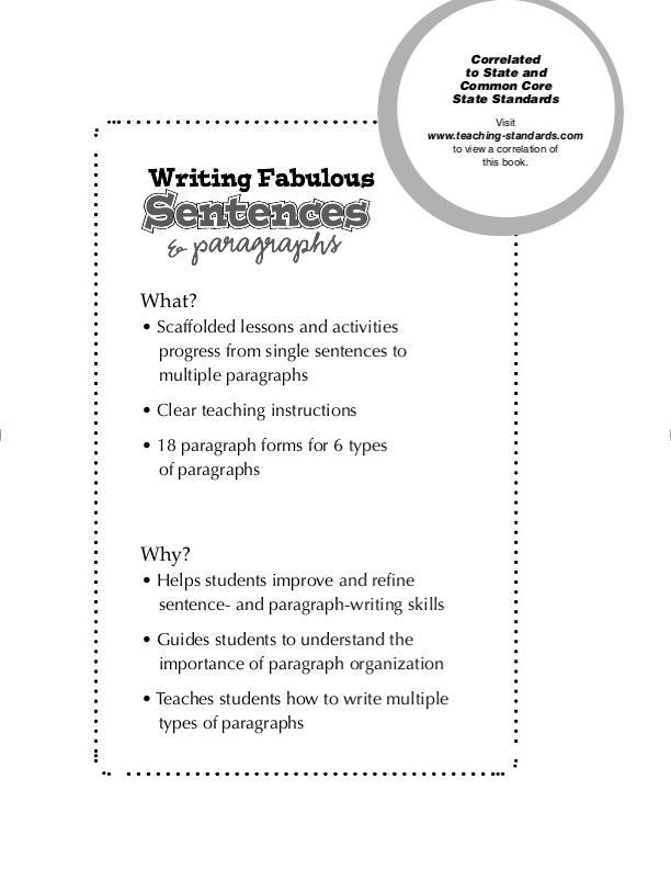 Writing Fabulous Sentences & Paragraphs