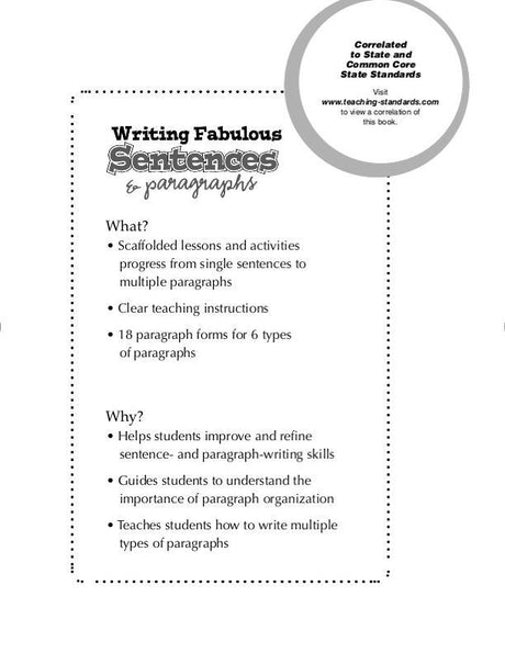 Writing Fabulous Sentences & Paragraphs