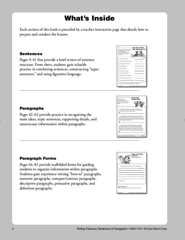 Writing Fabulous Sentences & Paragraphs