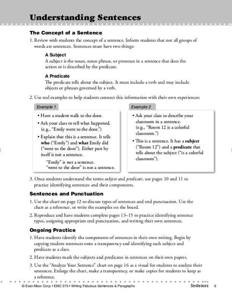 Writing Fabulous Sentences & Paragraphs