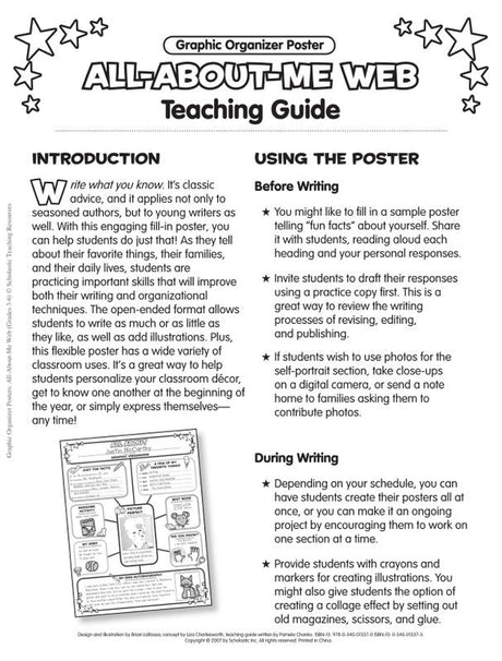 Graphic Organizer Posters: All-About-Me Web (Grades 3-6)