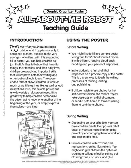 Graphic Organizer Posters: All-About-Me Robot (Grades K-2)