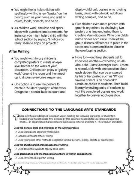 Graphic Organizer Posters: All-About-Me Robot (Grades K-2)