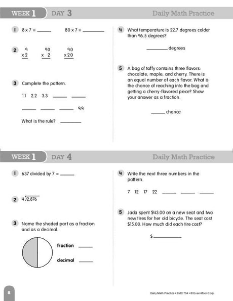Daily Math Practice, Grade 5