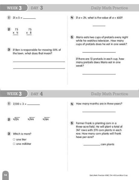 Daily Math Practice, Grade 5