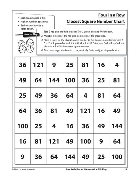 Dice Activities for Mathematical Thinking