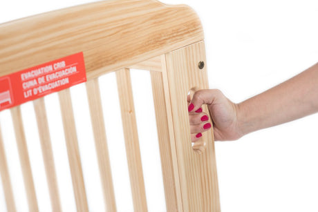 Next Gen First Responder® Evacuation Fixed-Side Crib, Clearview, Natural