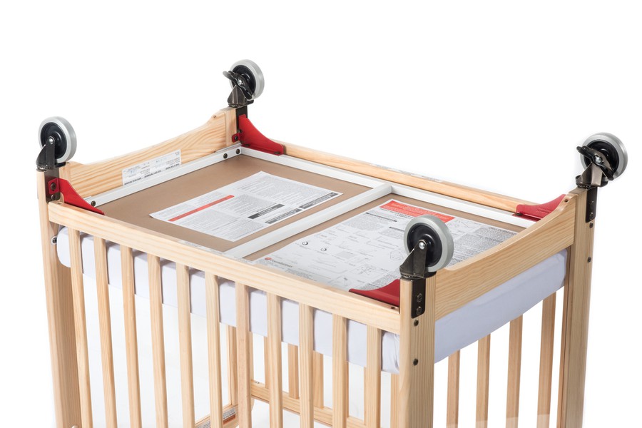 Next Gen First Responder® Evacuation Fixed-Side Crib, Clearview, Natural