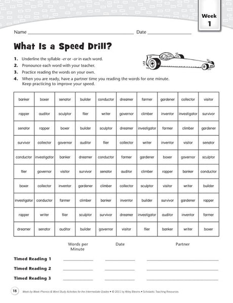 Week-by-Week Phonics & Word Study Activities for the Intermediate Grades