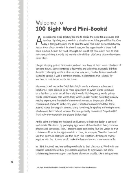 100 Sight Word Mini-Books