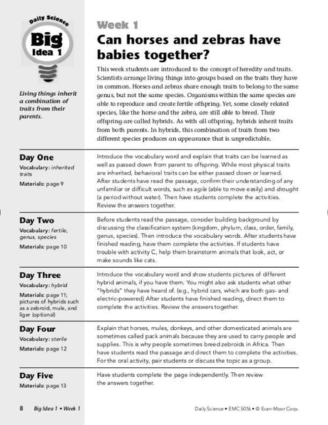 Daily Science, Grade 6+