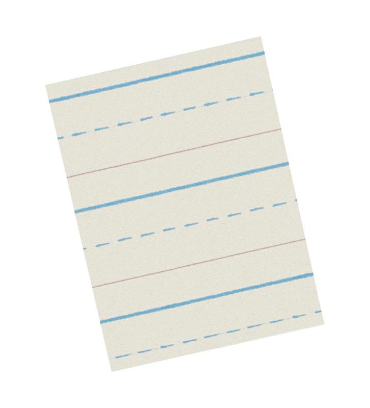 Ruled White Newsprint Ream, 8 1/2″ x 11″ Grades 2 & 3