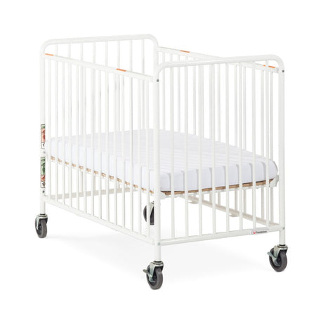 Chelsea™ Compact Steel Non-Folding Crib, Slatted, 4" Evacuation Casters