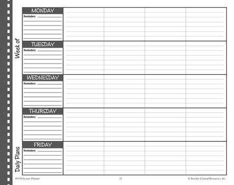 The Lesson Planner Lesson Plan Book