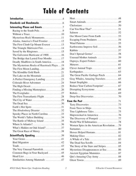 Daily Warm-Ups: Nonfiction Reading Grade 3