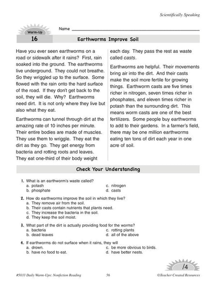 Daily Warm-Ups: Nonfiction Reading Grade 3