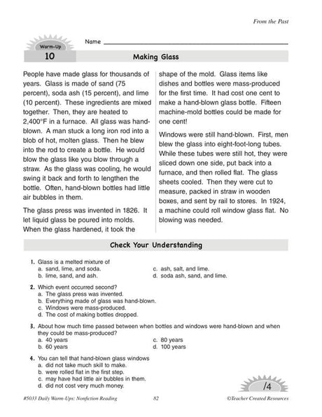 Daily Warm-Ups: Nonfiction Reading Grade 3