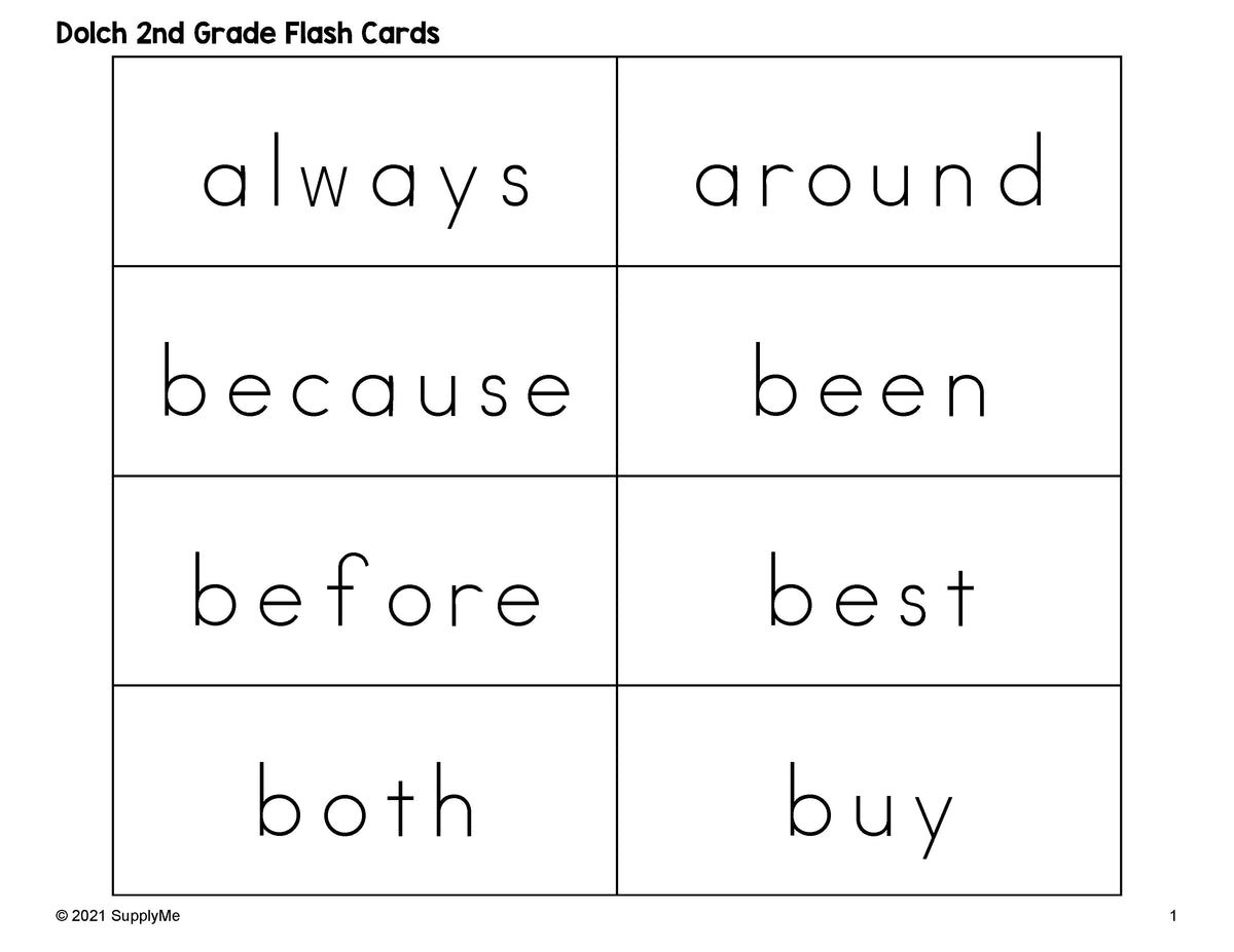 2nd grade sight words flash cards Second Grade Sight Words Bundle