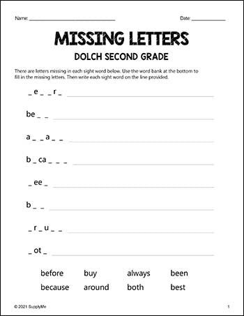 Second Grade Sight Words Bundle - Dolch 2nd Grade Sight Word Worksheets, Printables, Flash Cards, And More - 24 Activities