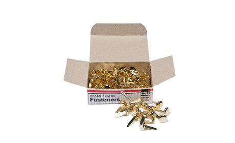 Brass Fasteners 1/2", 100 Per Box