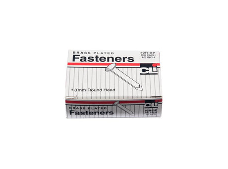 Brass Fasteners 1/2", 100 Per Box