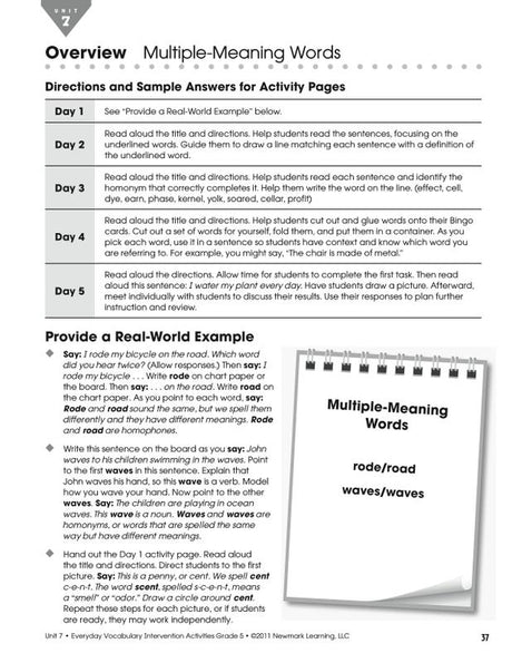 Everyday Vocabulary Intervention Activities Gr 5 