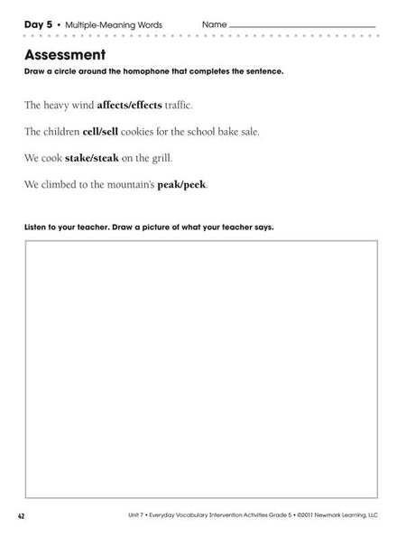 Everyday Vocabulary Intervention Activities Gr 5 