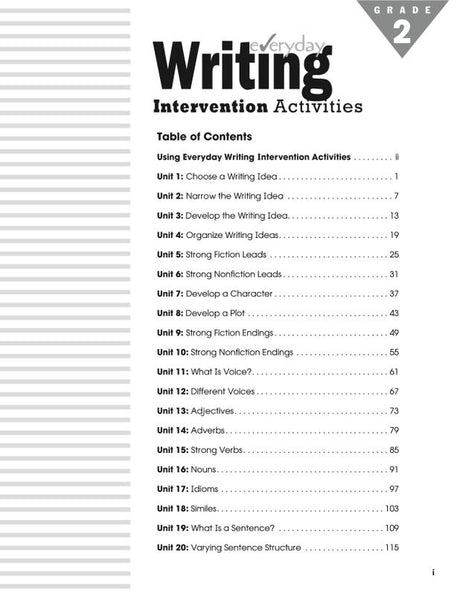 Everyday Writing Gr 2 Intervention Activities