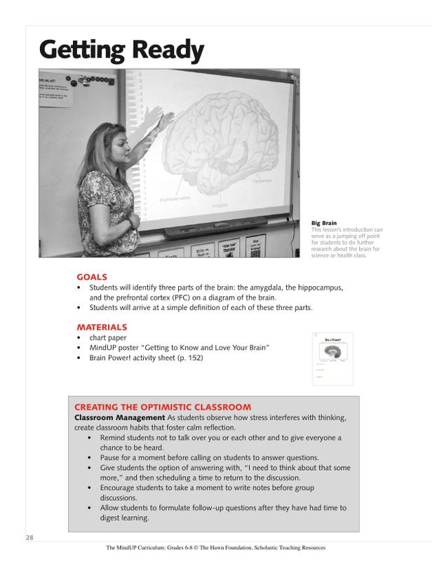 Mind Up Program Script Scholastic The MindUP Curriculum: Grades 6–8 | SC-526714 – SupplyMe