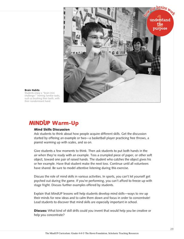 Mind Up Program Script Scholastic The MindUP Curriculum: Grades 6–8 | SC-526714 – SupplyMe