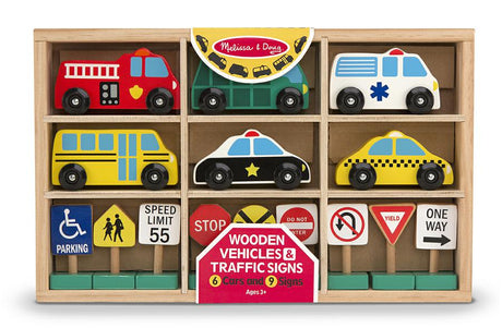 Wooden Vehicles And Traffic Signs 