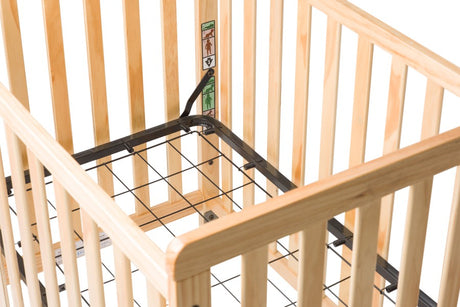 SafetyCraft® Compact Fixed-Side Crib, Slatted, Natural