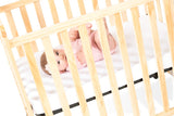SafetyCraft® Compact Fixed-Side Crib, Slatted, Natural