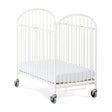Pinnacle™ Compact Steel Folding Crib, White with Foam Mattress