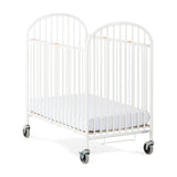 Pinnacle™ Compact Steel Folding Crib, White with Foam Mattress