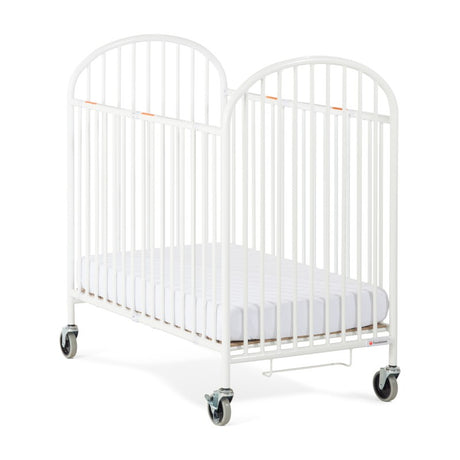 Pinnacle™ Compact Steel Folding Crib, White with Foam Mattress