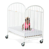 Pinnacle™ Compact Steel Folding Crib, White with Foam Mattress