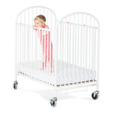 Pinnacle™ Compact Steel Folding Crib, White with Foam Mattress