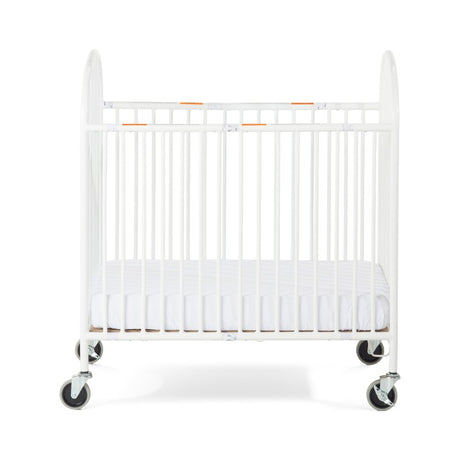 Pinnacle™ Compact Steel Folding Crib, White with Foam Mattress