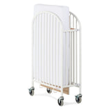 Pinnacle™ Compact Steel Folding Crib, White with Foam Mattress