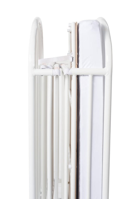 Pinnacle™ Compact Steel Folding Crib, White with Foam Mattress