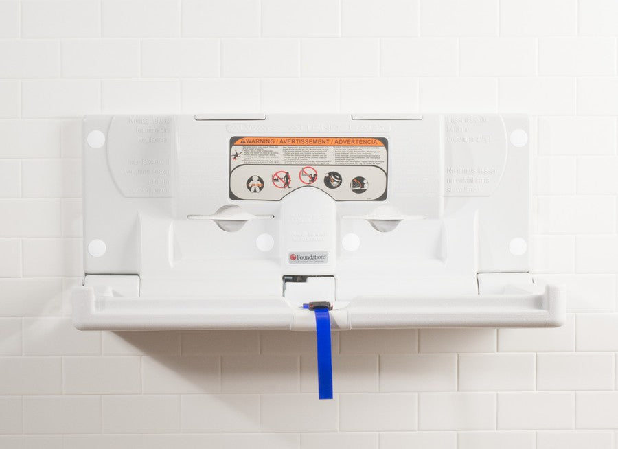 Light Gray Polyethylene Surface-Mounted Changing Station, Horizontal