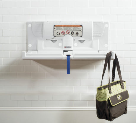 Light Gray Polyethylene Surface-Mounted Changing Station, Horizontal