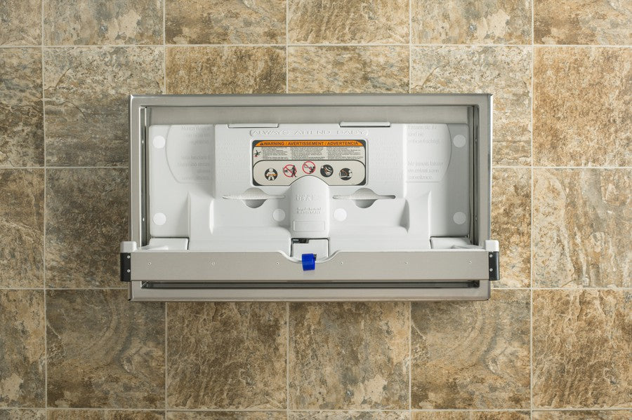 Clad Stainless Steel Changing Station, Surface-Mounted